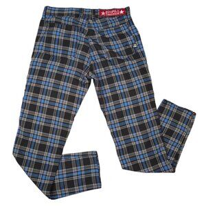 Vintage Dogpile Chaos000 Pants Mens Size 30x30 90s Blue Plaid Punk Skinny USA